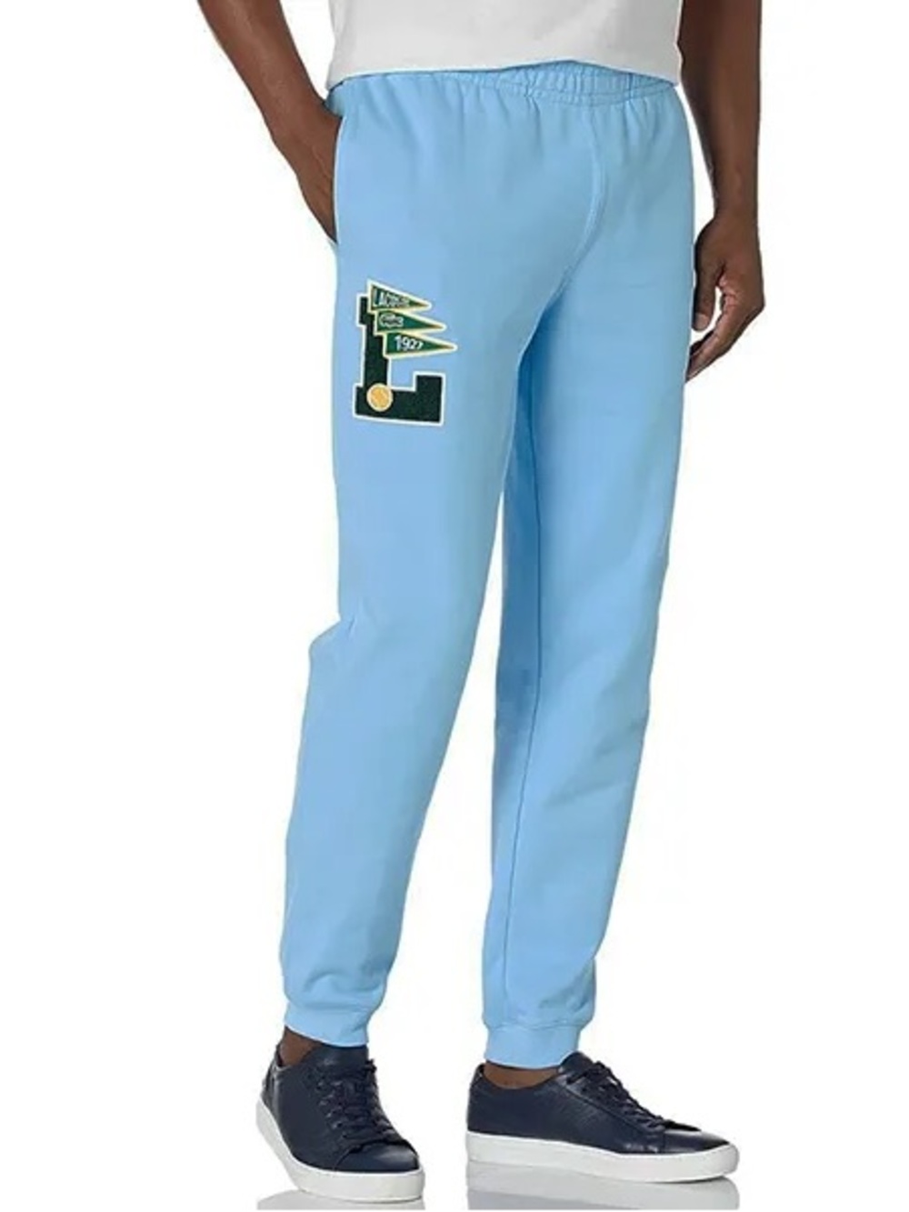 Lacoste Men's Pennants L Badge Fleece Tracksuit Pants in Blue